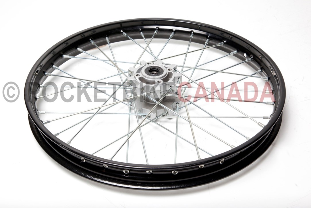 1.40x19 Black Wheel with Chrome Spokes Incl. Hub & Bearing for DirtBike - G2080024