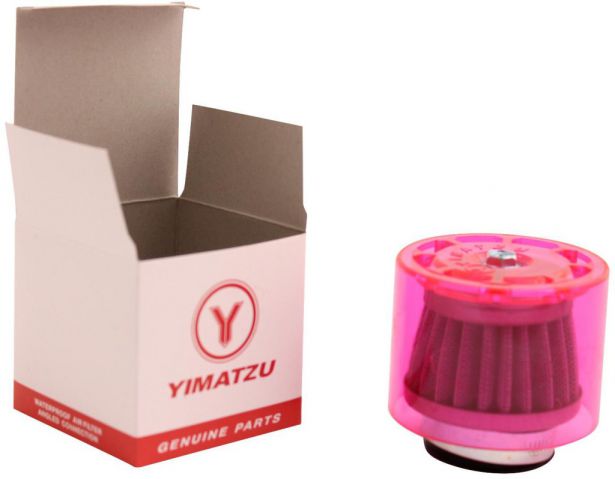 Air Filter - 41mm to 43mm, Conical, Waterproof, Straight, Yimatzu Brand, Red - 60A1370RD - PBC92F1