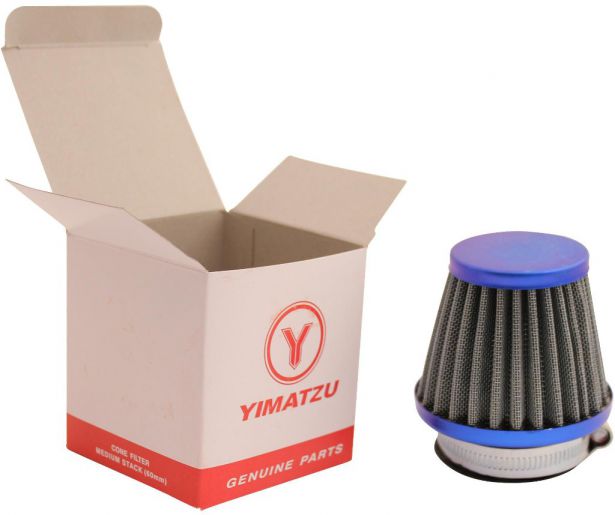 Air Filter - 44mm to 46mm, Conical, Medium Stack (60mm), 2 Stroke, Yimatzu Brand, Blue - 60P1180BU - PBC46F1