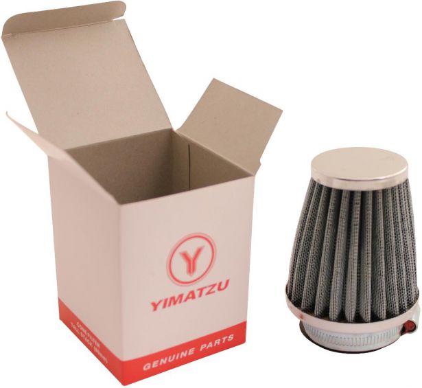 Air Filter - 44mm to 46mm, Conical, Tall Stack (80mm), 2 Stroke, Yimatzu Brand, Chrome - 60P1190CR - PBC58F1