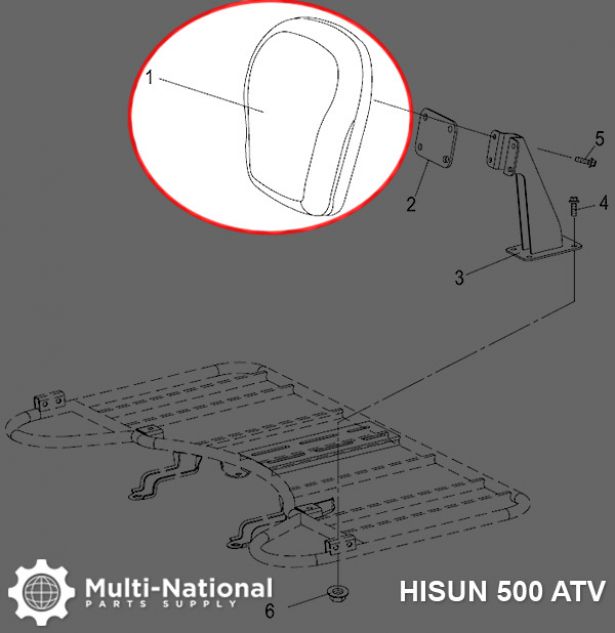 Back Rest - ATV, Hisun, 500-700cc - 70A7157 - PBC556F1