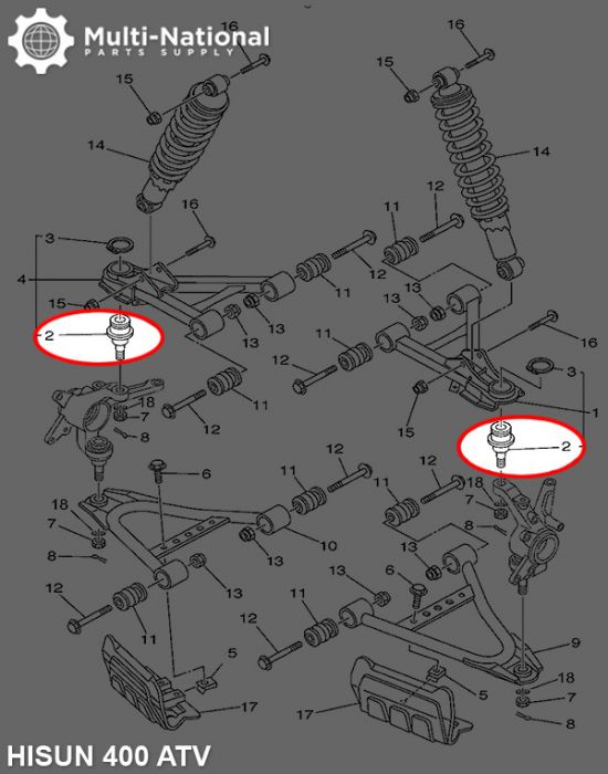 Ball Joint - ATV/UTV, Hisun, 400cc, 500cc, 700cc, 800cc - 70A6242 - PBC3313F1