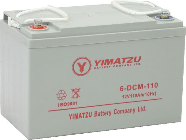 Battery - EV12110 / 6-DCM-110 / 6-DZM-110 / 6-FM-110, AGM, 12V 110Ah, Yimatzu, Threaded Terminals - PBCBATEV1F1