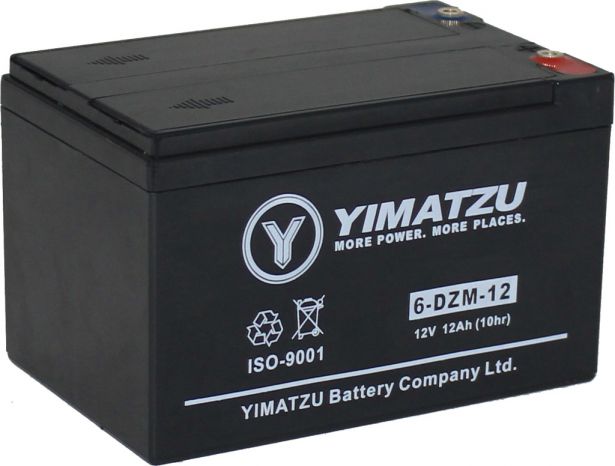 Battery - EV12120 / 6-DCM-12 / 6-DZM-12 / 6-FM-12, AGM, 12V 13Ah, Yimatzu, Threaded Terminals - BATEV12012 - PBC174EF1
