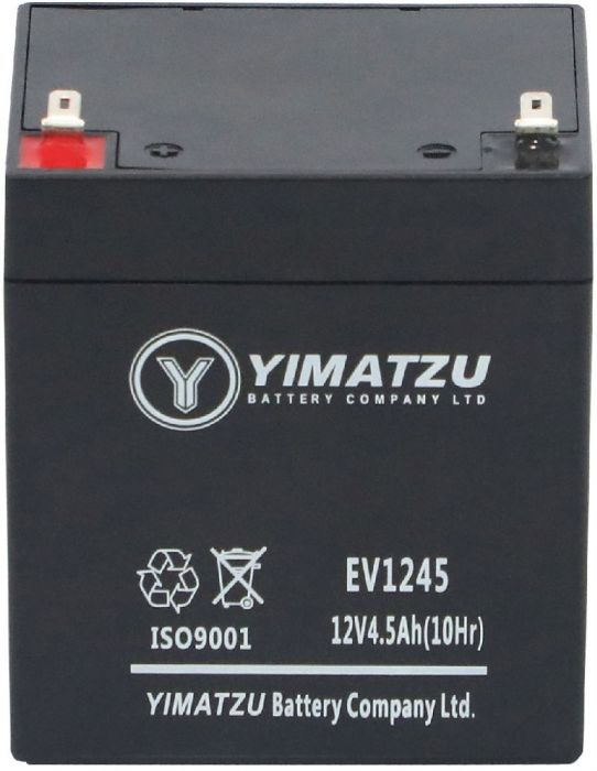 Battery - EV1245, 12V 4.5AH, Yimatzu, T1 Terminals - BATEV120045T1 - PBC92EF1