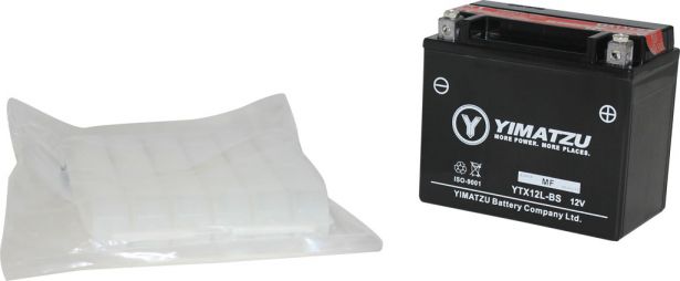 Battery - GTX12L-BS Yimatzu, AGM, Maintenance Free - BATMF1212L-BS - PBC110EF1