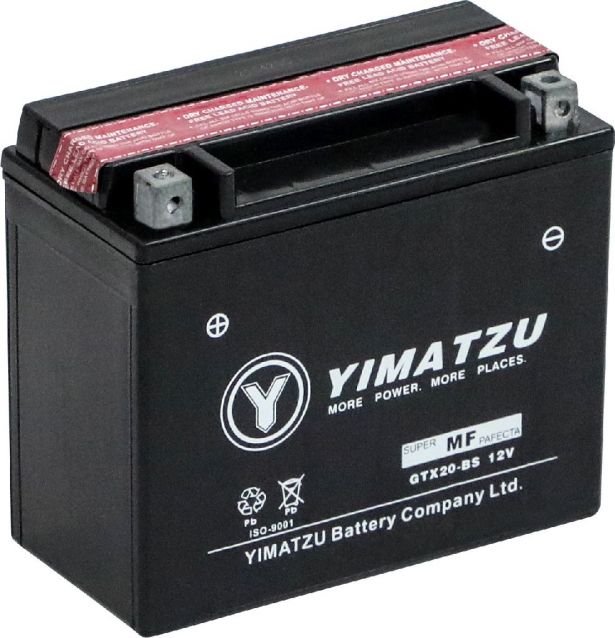 Battery - GTX20-BS Yimatzu, AGM, Maintenance Free - PBCBATMFF1