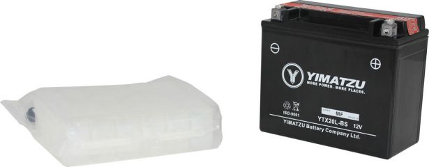 Battery - GTX20L-BS Yimatzu, AGM, Maintenance Free - BATMF1220LBS - PBC124EF1