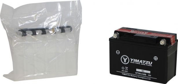 Battery - GTX6.5L-BS Yimatzu, AGM, Maintenance Free - PBCBATMF12F1
