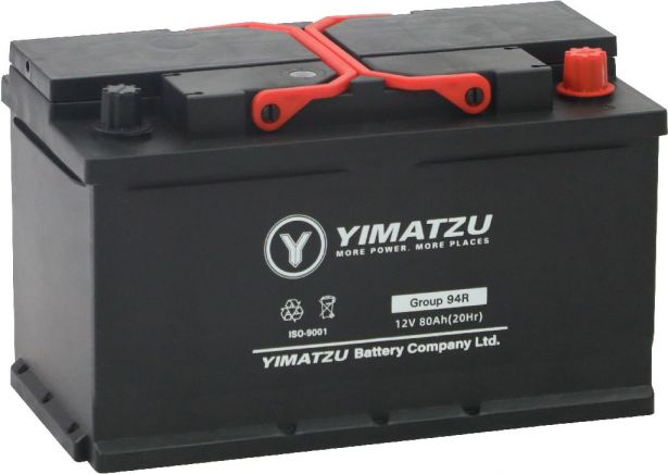 Battery - Group 94R / H7 / LN4 Automotive, 12V 80Ah, 825CCA, SLA, MF, Yimatzu - BATAM1294R - PBC170EF1