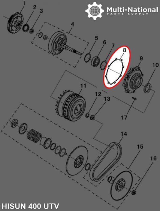 Bearing Seat Gasket - Hisun, 400cc, ATV/UTV - GSK0044 - PBC2638F1