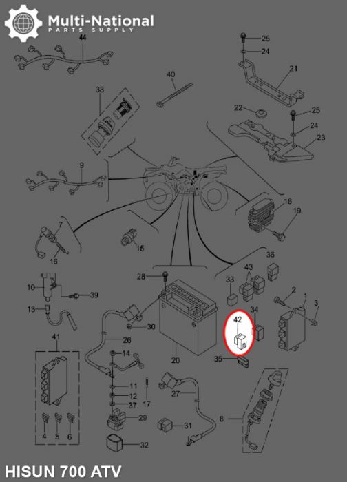 Breaker Assembly - Hisun, 400cc UTV, 500-700cc ATV - 10A1650 - PBC2308F1