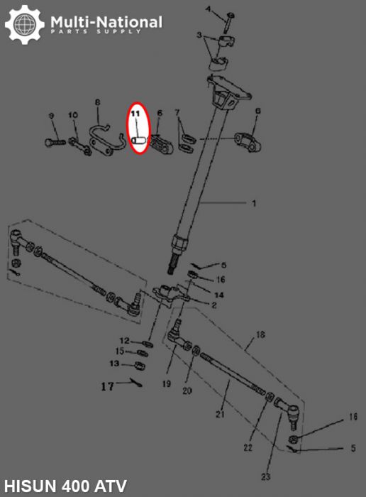 Bushing - 8x14x43.5, Front Upper Swing Arm, XY1100, Chironex 1000cc, 1100cc, Hisun 400-700cc - BSH081443 - PBC235F1