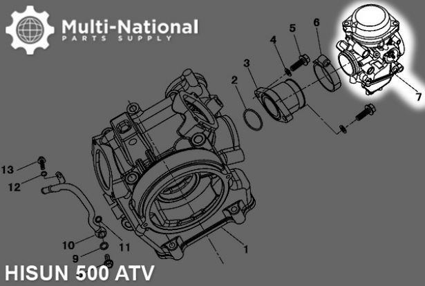 Carburetor - 33mm, Mikuni, 500cc, Hisun, PD33J-A - 80A8192 - PBC1019F1