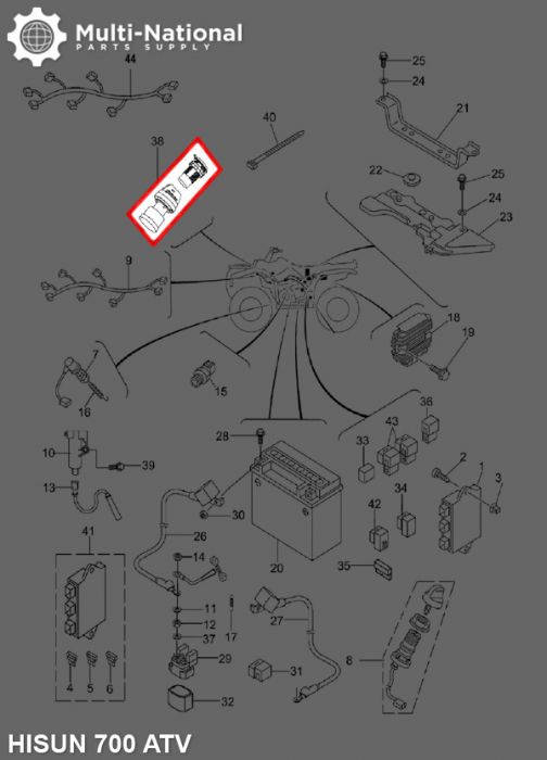Cigarette Lighter Socket - 12V, ATV/UTV, 400-800cc, Hisun - 10A7940 - PBC2275F1