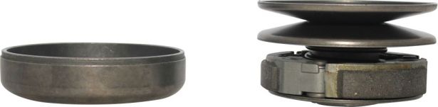 Clutch - Drive Pulley with Clutch Bell, Yamaha, JOG 90, 2 Stroke, 16 Spline - 30A3706 - PBC1251F1