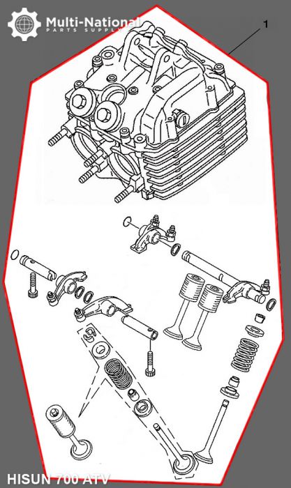 Cylinder Head Assembly - ATV, Hisun, 700cc - 20A8885 - PBC1637F1