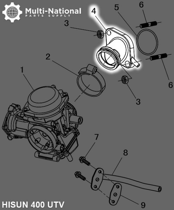 Intake - Hisun, 400-500cc, ATV/UTV - 20A9353 - PBC2830F1