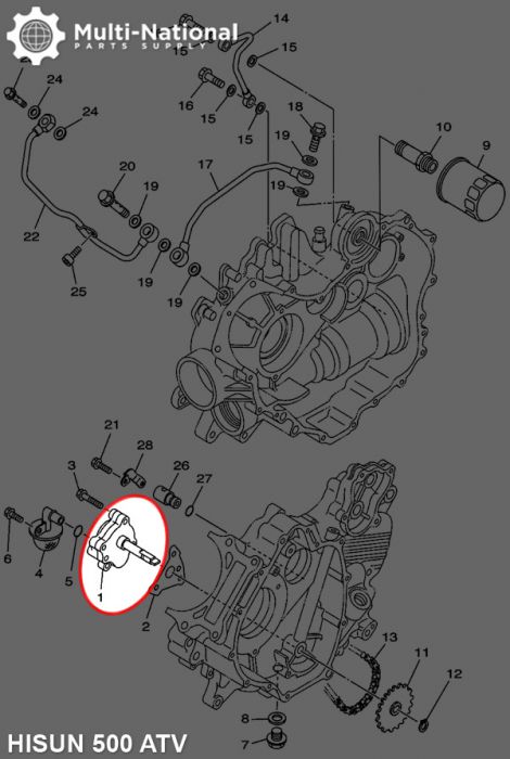 Oil Pump - ATV, Hisun, 500-700cc - 30A4551 - PBC2577F1