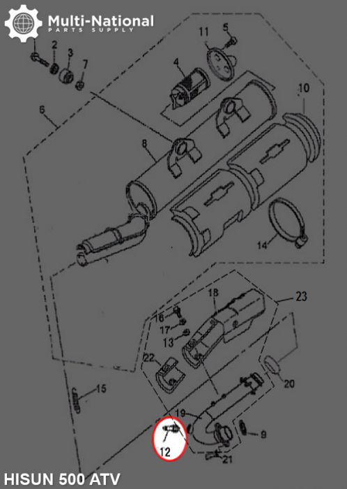Oxygen Sensor - ATV, Hisun, 400-800cc - 10A6640 - PBC2029F1