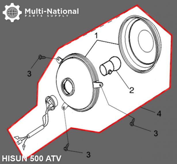 Rear Light - ATV, Hisun, 500-700cc - 70A7154 - PBC3556EF1