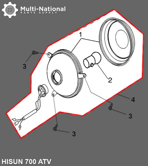 Rear Light - ATV, Hisun, 500-700cc - 70A7154 - PBC3556EF1