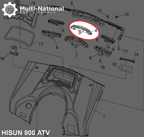 Rear Light - Hisun, 500-800cc, ATV - 70A7182 - PBC3124F1