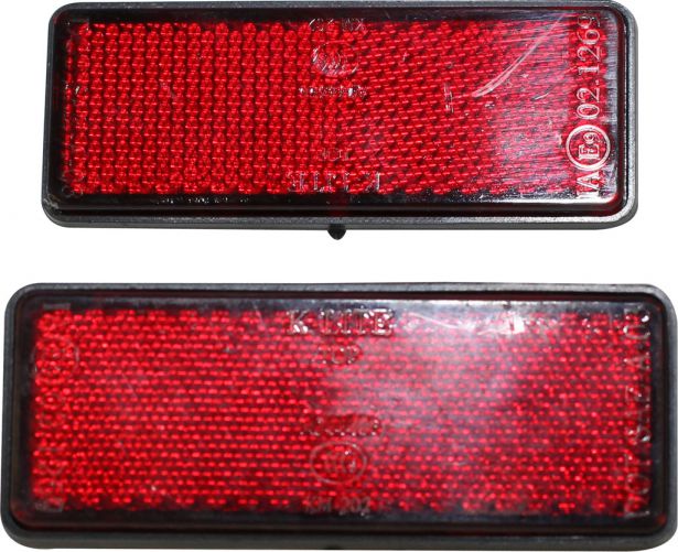 Reflector - Red with Black Base, Rectangular, A-Grade (2pcs) - 40A7520 - PBC507F1
