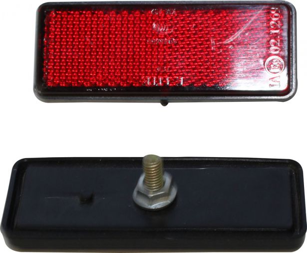 Reflector - Red with Black Base, Rectangular, A-Grade (2pcs) - 40A7520 - PBC507F1