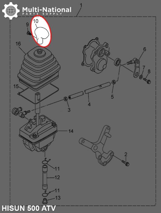 Shift Knob - ATV, Hisun, 500-700cc - 70A8752 - PBC2998F1