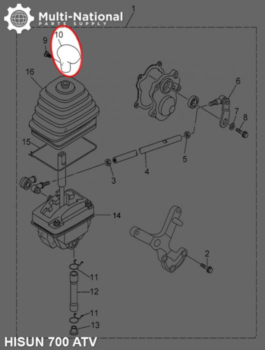 Shift Knob - ATV, Hisun, 500-700cc - 70A8752 - PBC2998F1