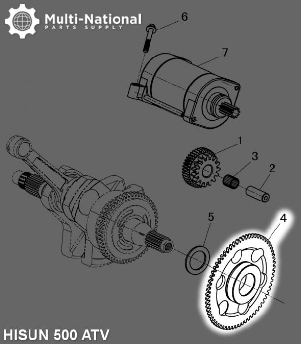 Starter Gear - Intermediate Gear, 67T, ATV, Hisun, 500-700cc - 20A6951 - PBC1693F1