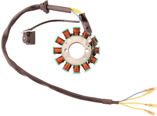 Stator - Magneto Coil, GY6-12, 4 Wire - 30A9370 - PBC2031F1
