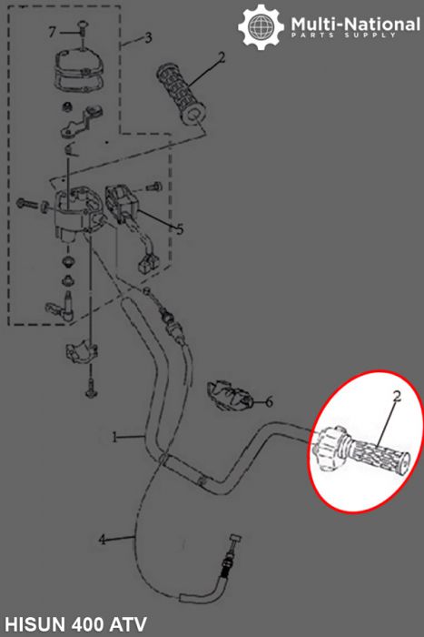 Throttle Grips - ATV, Hisun, 400-800cc (2pc) - 70D1882 - PBC2726F1
