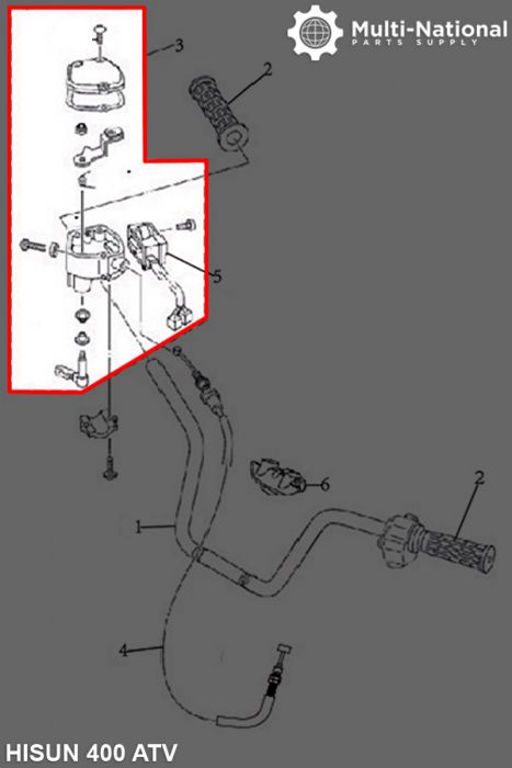 Throttle Lever - Thumb Throttle, ATV, Hisun, 400cc - 70A2242 - PBC2721F1
