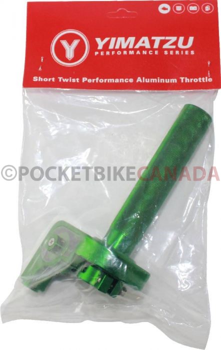 Throttle Lever - Twist Grip, CNC, 90cc to 250cc, Dirt Bike, Yimatzu Brand, Green - 70A3250GN - PBC2716F1