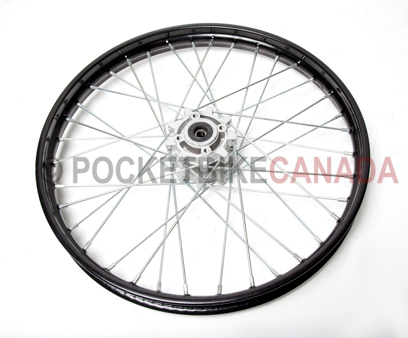 1.40x19 Black Wheel with Chrome Spokes Incl. Hub & Bearing for DirtBike - G2080024
