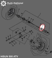 Axle Dust Cover - ATV/UTV, Hisun, 400-800cc - 70A4380 - PBC3408F1