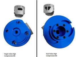 Cylinder Head Assembly - Big Bore, CNC, Dual Valve, Pocket Bike, 49cc, Air Cooled - 20P8490BU - PBC1755F1
