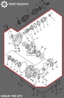 Front Differential - 500-700cc, Hisun, ATV - 70A4750 - PBC1641F1