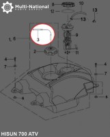 Fuel Tank Vent Pipe - ATV, Hisun, 400-700cc - 20A4250 - PBC2477F1