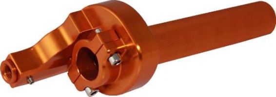 Throttle Lever - Twist Grip, CNC, 90cc to 250cc, Dirt Bike, Yimatzu Brand, Orange - 70A3250OG - PBC2706F1