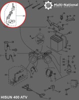 Ignition Key Switch - ATV, Hisun, 400-700cc - 10A4251 - PBC2205F1
