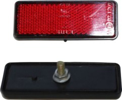 Reflector - Red with Black Base, Rectangular, A-Grade (2pcs) - 40A7520 - PBC507F1