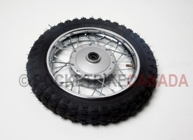 Chrome Wheel & Tire Set w/ Hub Bearing Front 50cc X21A Dirt Bike - G2030043
