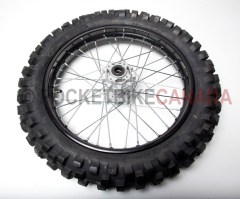 110/100-18 YuanXing DOT B0 Tire & Black Wheel with Chrome Spokes for DirtBike - G2090012